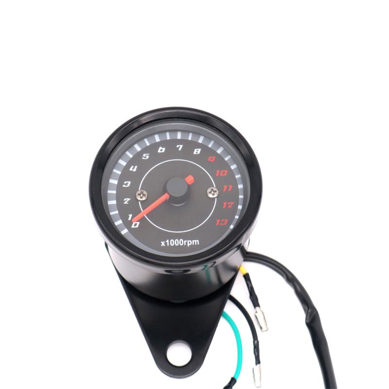 Motorcycle Tachometer Meter LED Backlight Tachometer Gauge 13000RPM Rev Counter for Harley DC 12V