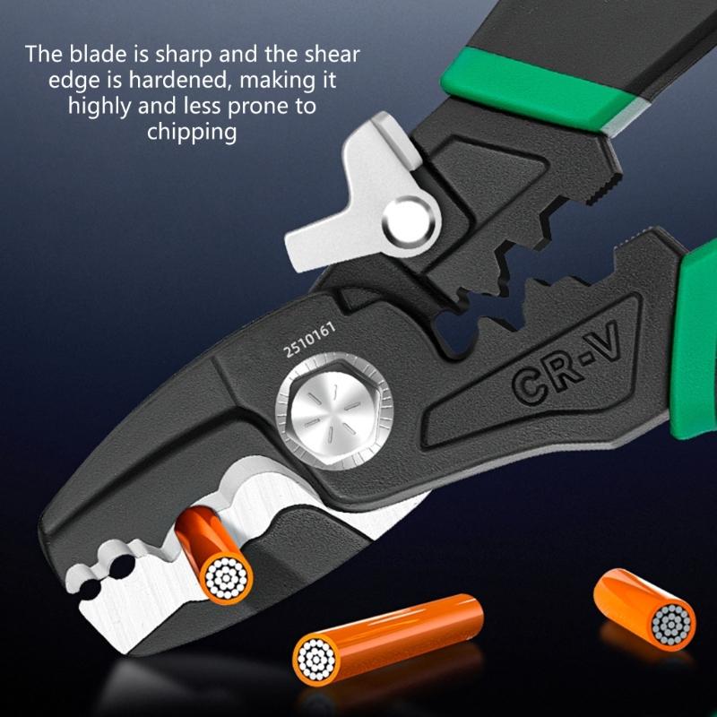 Heavy Duty 8Inch Wire Stripper And Cable Cutter With Precise Adjustment For Professional Electrical Work