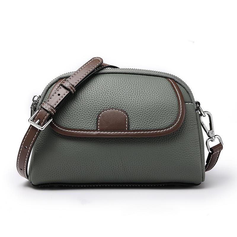 Leather Mobile Phone Bag First Layer Cowhide New Fashionable Versatile Large Capacity High Sense Messenger Women's Small Square Bag