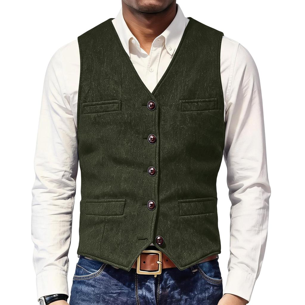 Men's Business Slim Fit Vest, Color, Fit, Formal Sleeveless Vest for Suit