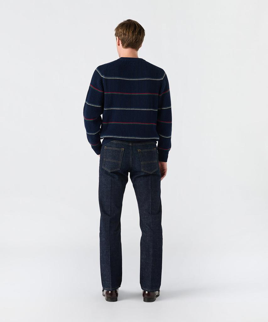 Noa (U) Striped Shaker Sweater Navy Stripe