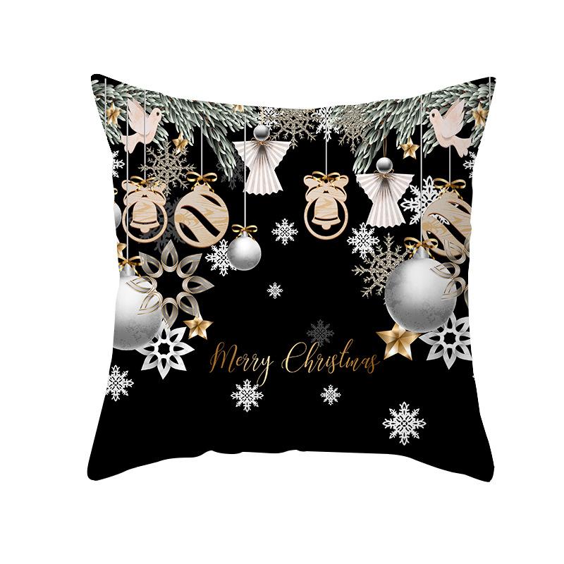 45cm Black Christmas Pillow Case Bell Christmas Ball Home Decor Pendant Christmas Decoration Happy New Year Noel Naveda Gift