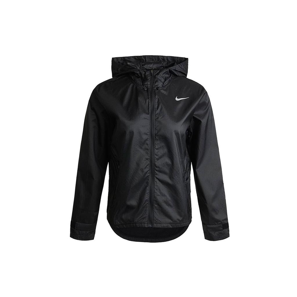 Nike Chaqueta esencial con capucha para correr para mujer Tops Negro CU3218-010
