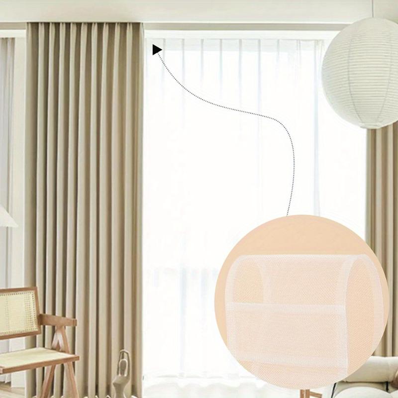 Transparent Pleated Curtain Tape Nylon Folding Tape Reinforced Hanging Strips White Flat Style For Hooking Curtains And Home Diy
