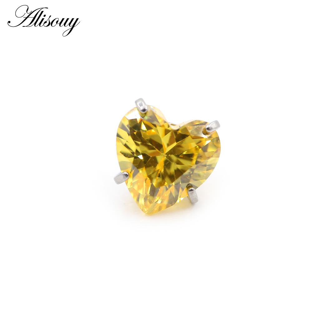 Alisouy 1PC Titane Filetage Externe Cœur Zircon Pour Anneaux de Lèvre Labret Boucles d'Oreilles Puces Piercing DIY Accessoire Bijou de Corps