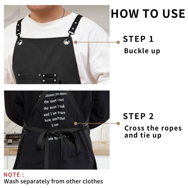 Fashionable Thickened Canvas Apron Restaurant Milk Tea Shop Coffee Shop Barber Work Dress Apron