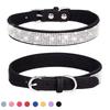 Pet collar point drill rhinestone neck ring microfiber medium and small dog cat collar leash walking dog leash set