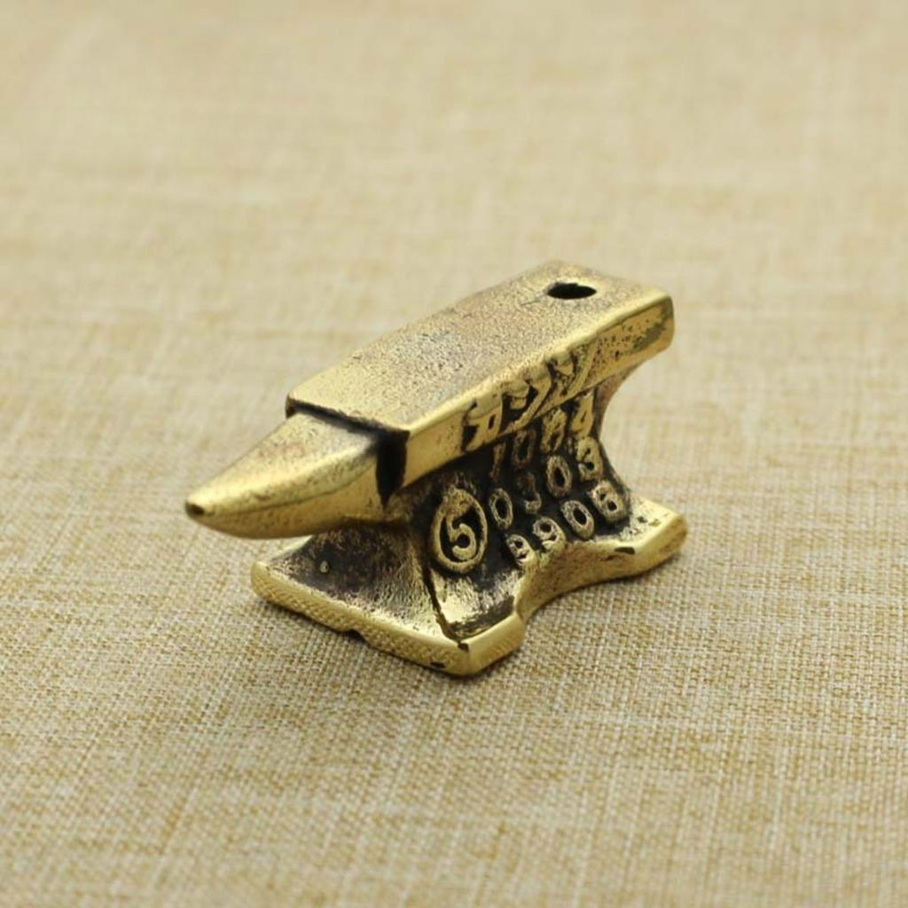 1pcs Brass Antique Old Chopping Block Folk Old Items Desktop Ornament Home Decorations Keychain Pendant Car Ornaments Unisex Home Decor Items