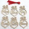 New Christmas Tree Wood Hanging Hollow Letters Wood Pendant Ornaments Xmas Tree Decorations