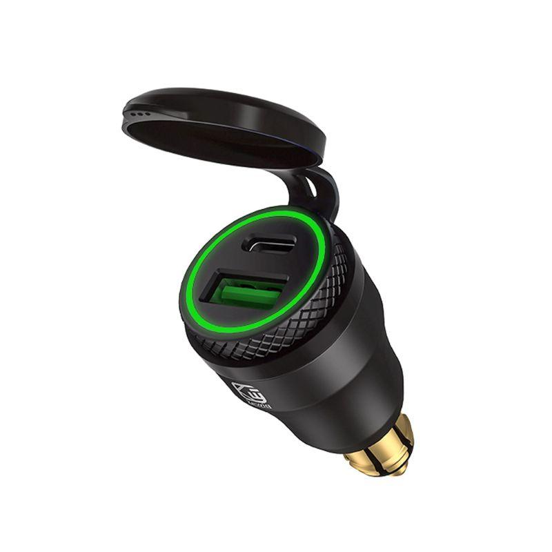 Waterproof Motorbike 12V 24V QC3.0 USB Type C PD Fast Charger Power Adapter Hella DIN Plug Socket for BMW Ducati Motorcy