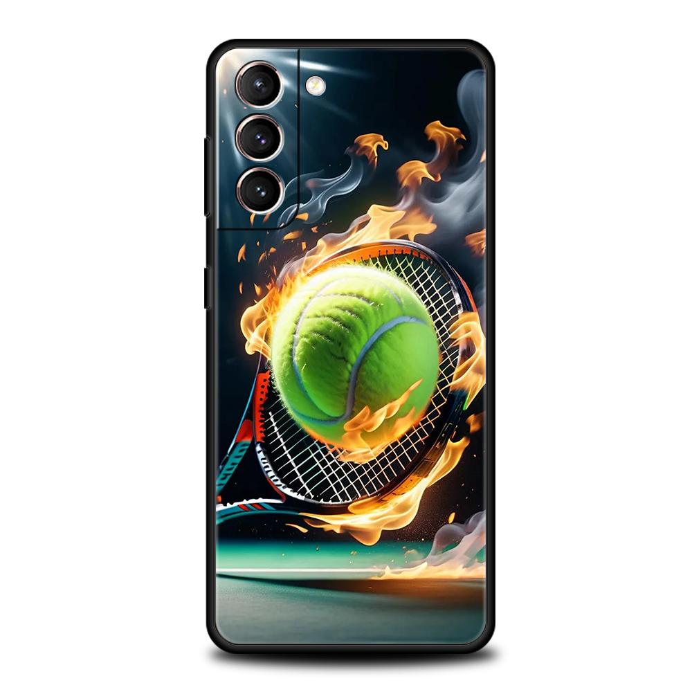 Tennis Sport Phone Case for Samsung Galaxy S24 S23 S22 S20 S21 FE Ultra S10 S10E S9 S8 Plus 5G Soft TPU Cover Shell Capas Bags