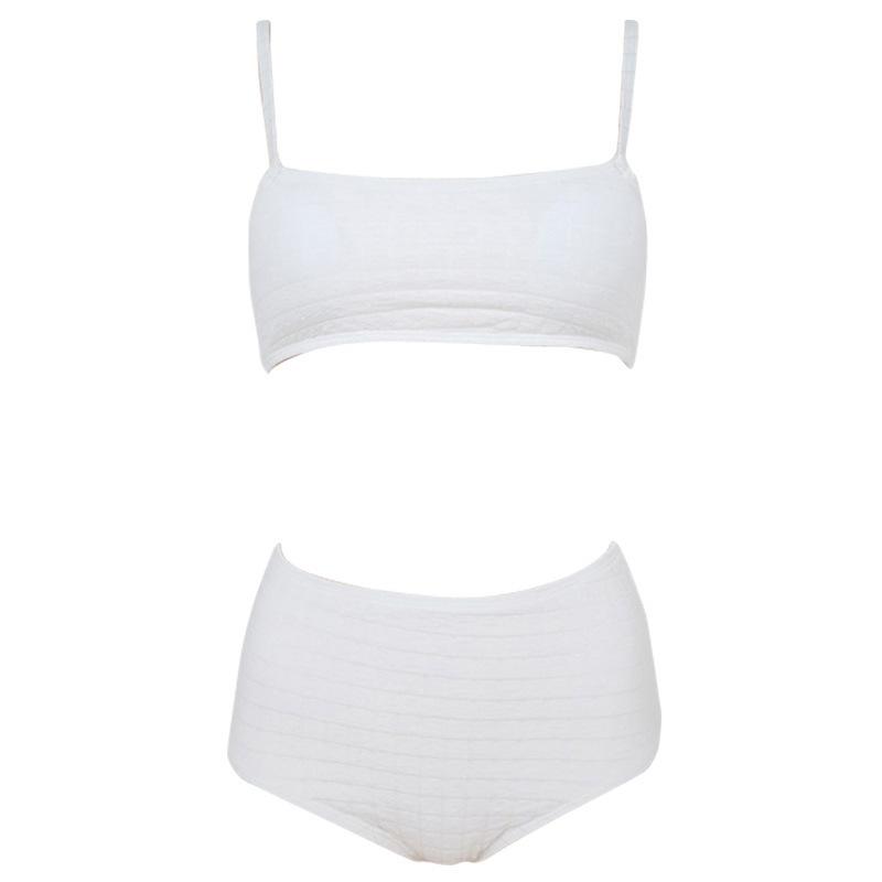 South Korea's new bikini sexy backless small breasts gather high waist to cover the belly and look thin, simple solid color split swimsuit women