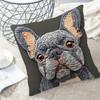 French Bulldog 2D Flat-Printed Pillow Cover: Non-Real Embroidery Magic! Sofa Cushion Cover, Home Decoration, 2D Printing