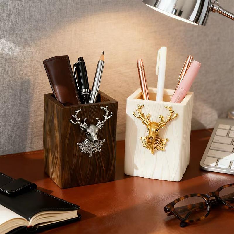 Miniso Creative Deer Head Style Pen Holder Home Storage Ornament Office Desktop Decoration Ornament Souvenir Gift