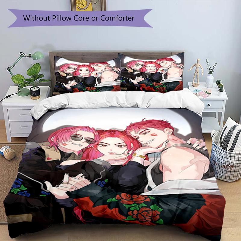 3pcs KPop Demon Hunters MIRA3 Design Cover Set - HD Printed Bedding with 1 Cover and 2 Pillowcases - Perfect for Home and Dorm Decor