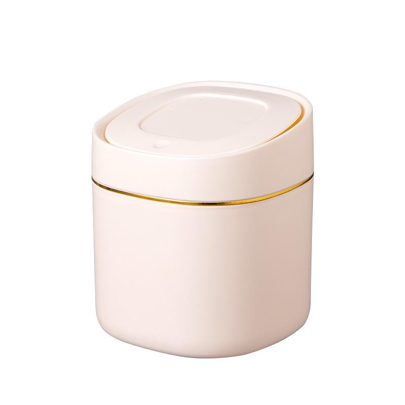 Popular Mini Desktop Trash Can with Pop-Up Lid for Bedside Table