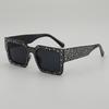 JYL TS Square Punk Sunglasses With Diamonds UV Protection For Street Shooting 118225