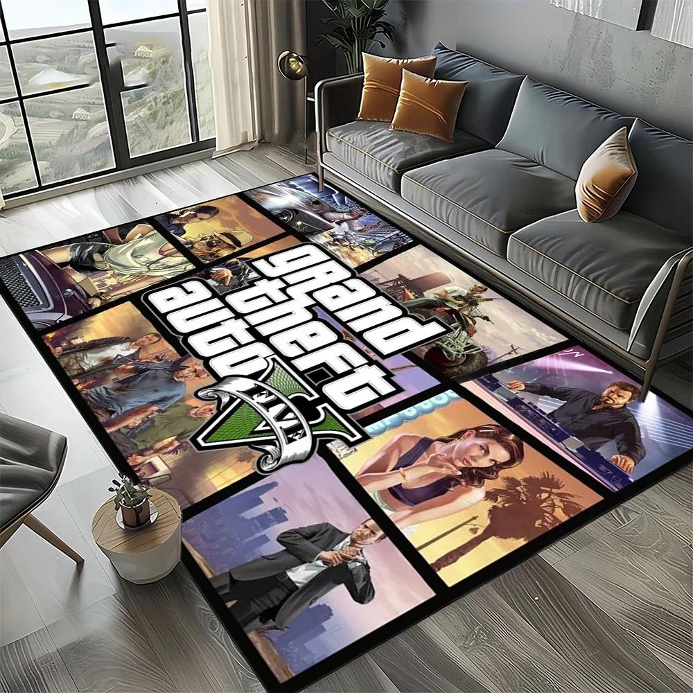 G Grand T Theft S Auto G GTA 6 Game Gamer Carpet Rug Art for Room Decor Home Bedroom Sofa Gift Kids Area Rug Non Slip Floor Mat