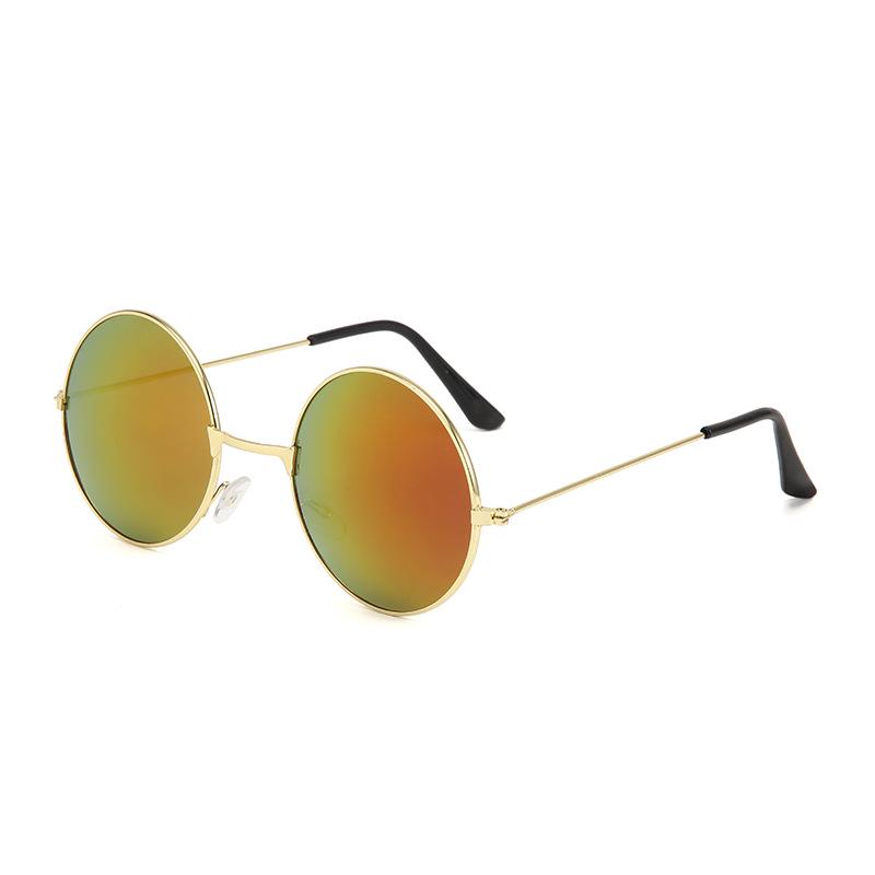 Retro Round Sunglasses with Ocean Lenses - Trendy Colorful Round Frame