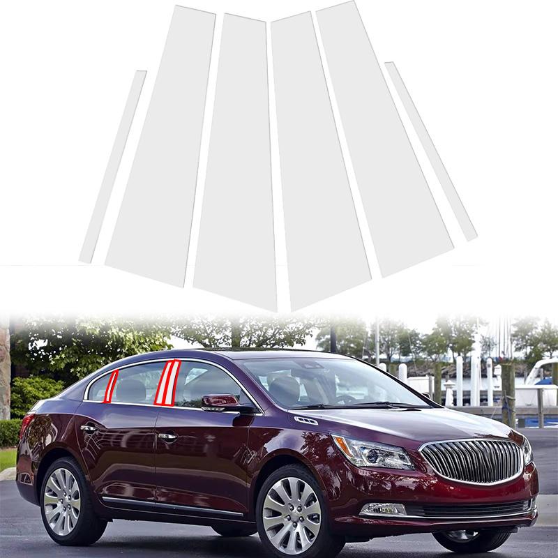 Black Car Door Window Column BC Pillar Post Cover Trim PC Material Sticker Fit for Buick Lacrosse 2010-2016