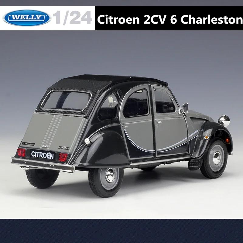 Welly 1/24 Citroen 2CV 6 Charleston Alloy Classic Vintage Car Model Diecast Metal Toy Classic Car Model Collection Gift