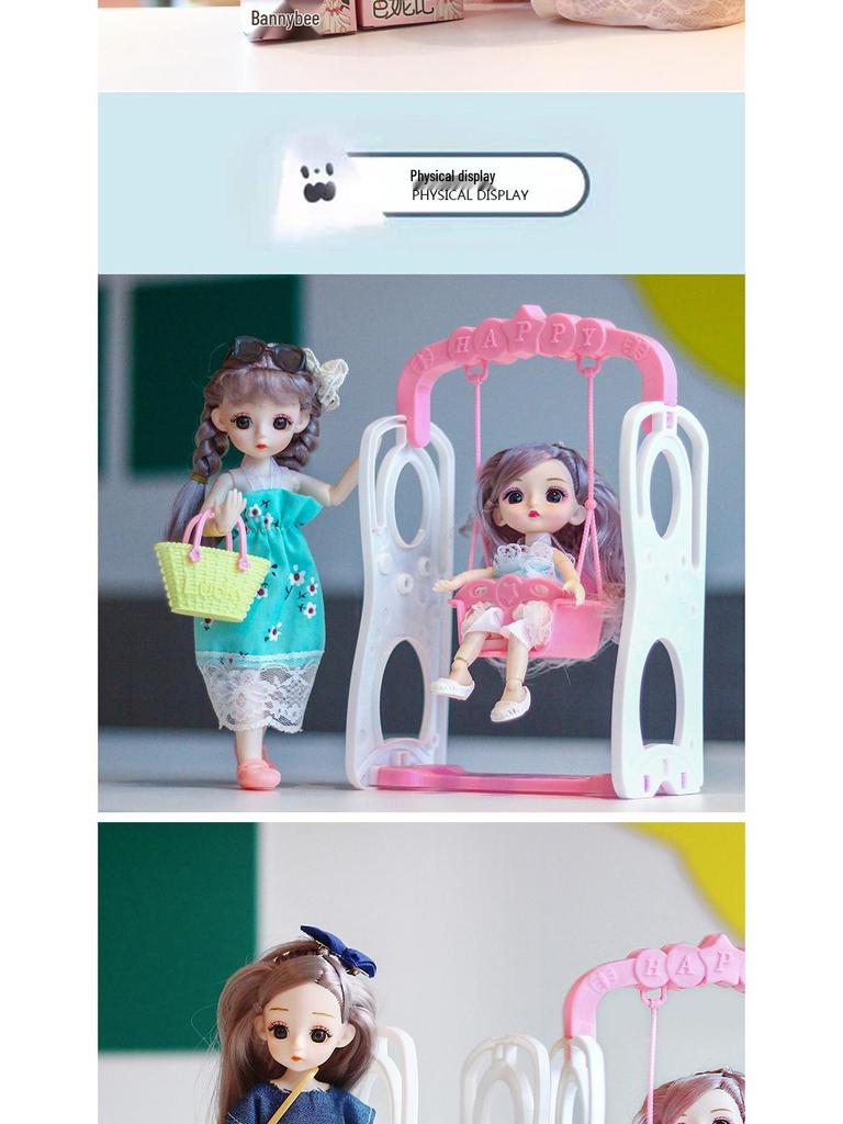24cm Dress-Up BJD Girl Doll Toy - Mother & Baby Doll Clothes Gift Set