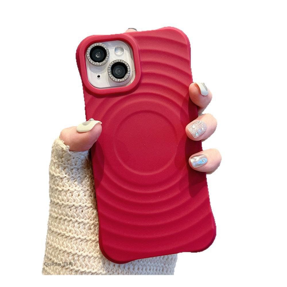 Apple 17 Pro Max Liquid Silicone Magnetic Wave Pattern iPhone 16 Protective Case