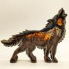 1Pc Christmas Decoration Wooden Hollow Animal Carving Handcraft Wall Hanging Sculpture 3D Wolf Art Decor New Year Ornament