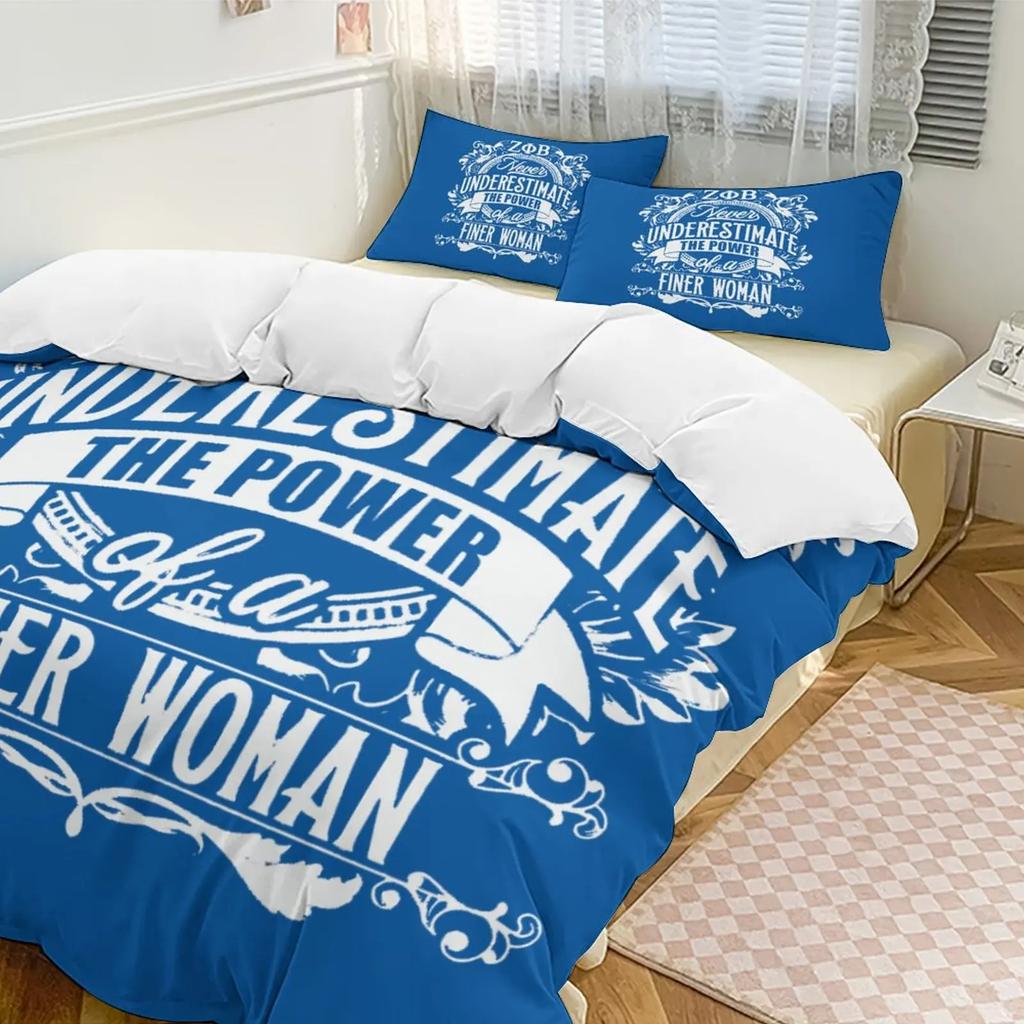 Zeta Phi Beta ZPB Sorority Bedding Set Boys Girls Twin Queen Size Duvet Cover Pillowcase Bed Kids Adult Home Textileextile
