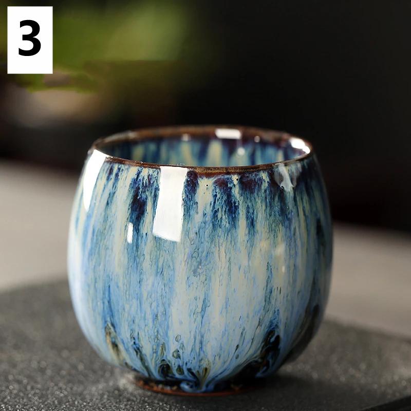 1PC Kiln Change Ceramic Cup Porcelain Kung Fu Tea Cups 110ml Drinkware Tableware Pottery Drinkware Tableware Coffee Mug Wine Mug