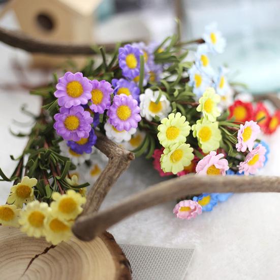 Artificial Fake Silk Daisy Flower Bouquet Home Wedding Party Decoration 8 Heads