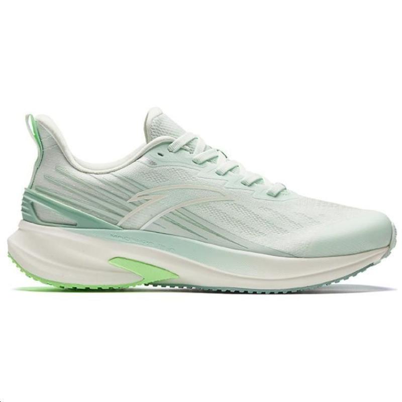 Anta Shock Absorbers Slip Resistant Abrasion Resistant Low top Running Shoes Women's White Cyan Sneakers 122425585-2
