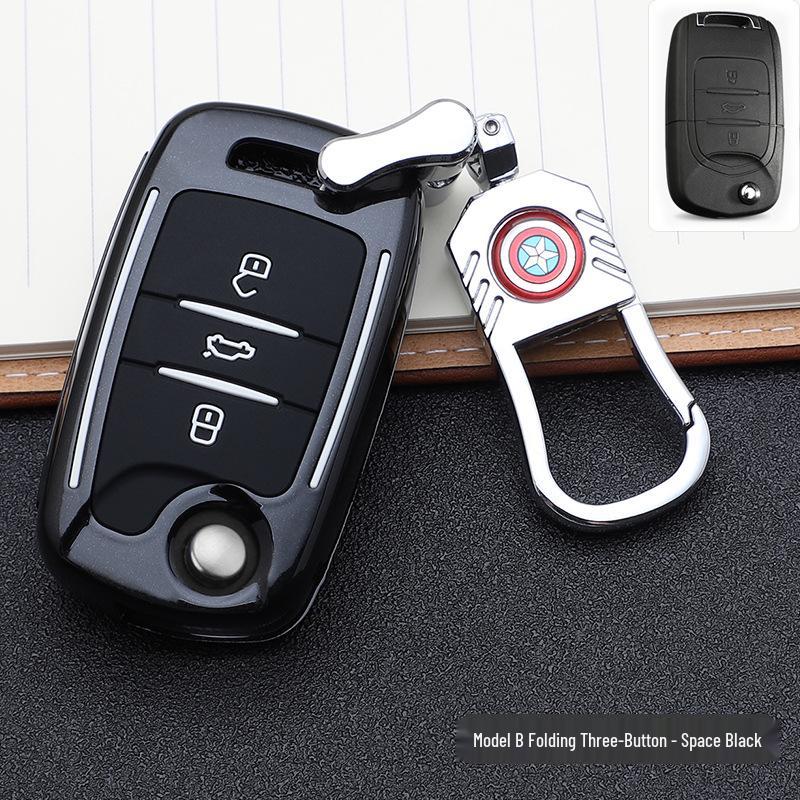 Baojun-Marvel Car Key Pouch: Stylish Buckle Remote Shell & Personalized Decoration