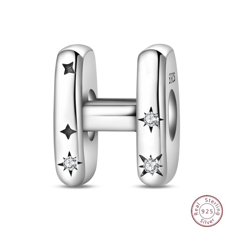 New Copper 26 Alphabet A-Z Charms Star Letter Beads Suitable For Diy Bracelet Women Jewelry Making