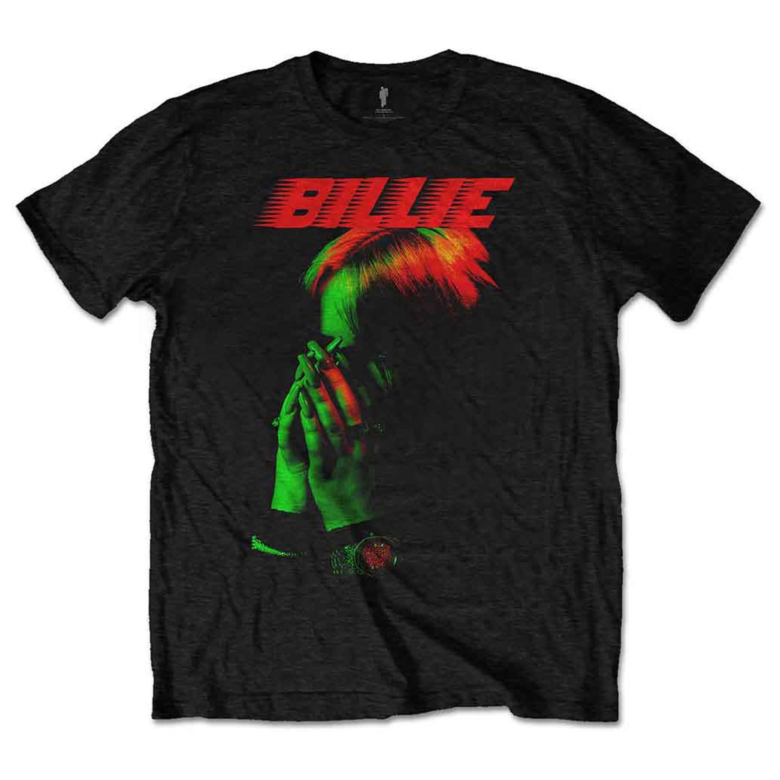 Billie Eilish T Shirt Hands and Face Logo new Official Unisex Black S