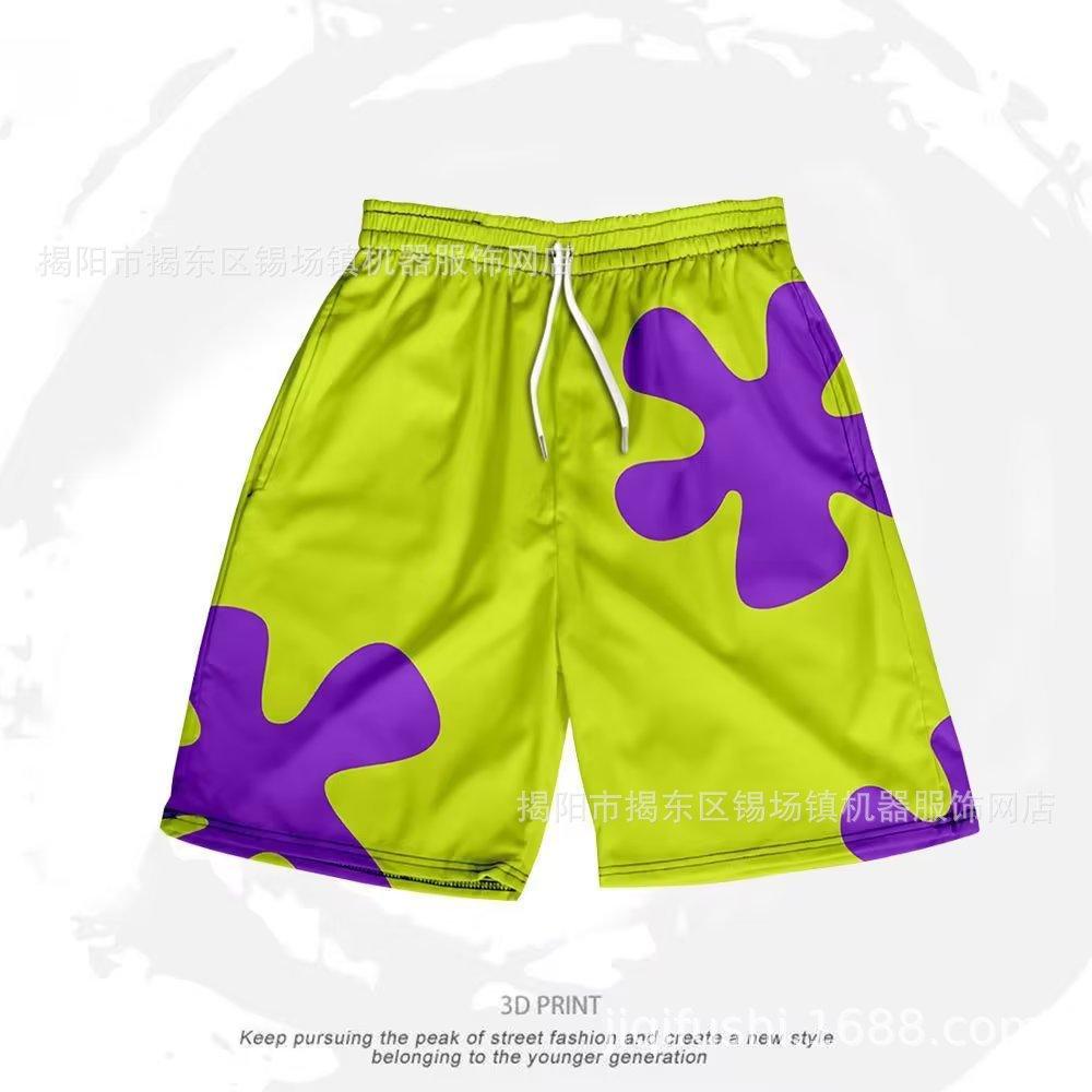 Patrick Star Shorts Men's Summer Loose Pajamas  SquarePants Casual Pants Beach Pants