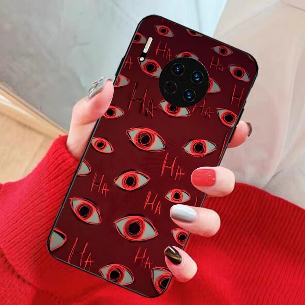 Black Scary Ghost Eye Monstrous Line Art Phone Case For Huawei Mate 10 20 30 40 50 lite pro Nova 3 3i 5 6 SE 7 pro 7SE Huawei Mate 20
