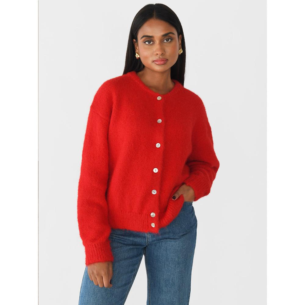 Hirsionsan Κομψό Πουλόβερ Μακρυμάνικο Γυναικείο 2025 Νέο Μάλλινο Μονόκουμπο Γυναικείο Καθημερινή Ζακέτα Μαλακό Ελαστικό Πλεκτό Εξωτερικό Ρούχο