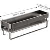 Wall-Mounted Bathroom Storage Rack Punch Free Aluminum Alloy Bathroom Shelf with Hook and Rod Ventilated Bathroom Organizer