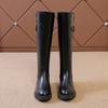 Autumn Women's Riding Boots Round Toe Chunky Heel Knee High Boots for Women Belt Buckle Platform Shoes