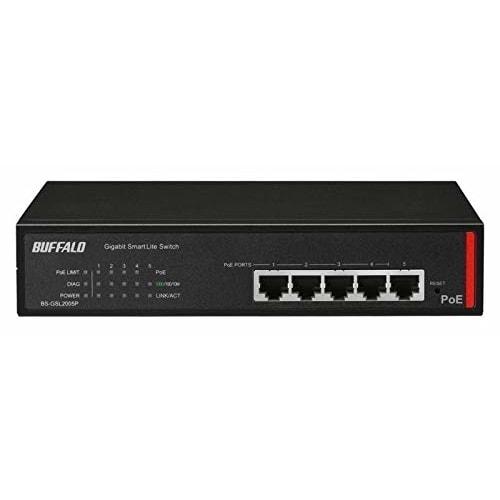 Buffalo BS-GSL2005P Corporate Giga Compatible PoE Layer2 Smart Lite Switch 5 Ports