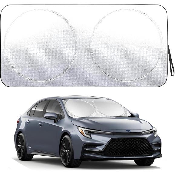 

Windshield Sun Shade Car Window Shade UV Reflector Keeps Vehicle Cool Folding Sun Visor Heat and Sun Reflector (Ultra-Large 70 x 35 inches) Standard 59 x 31.5 inches
