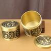 Brass Tea Can Fine Carving Sealed Can Office Study Creative Auspicious Baifu Tea Can Pure Copper Ornament