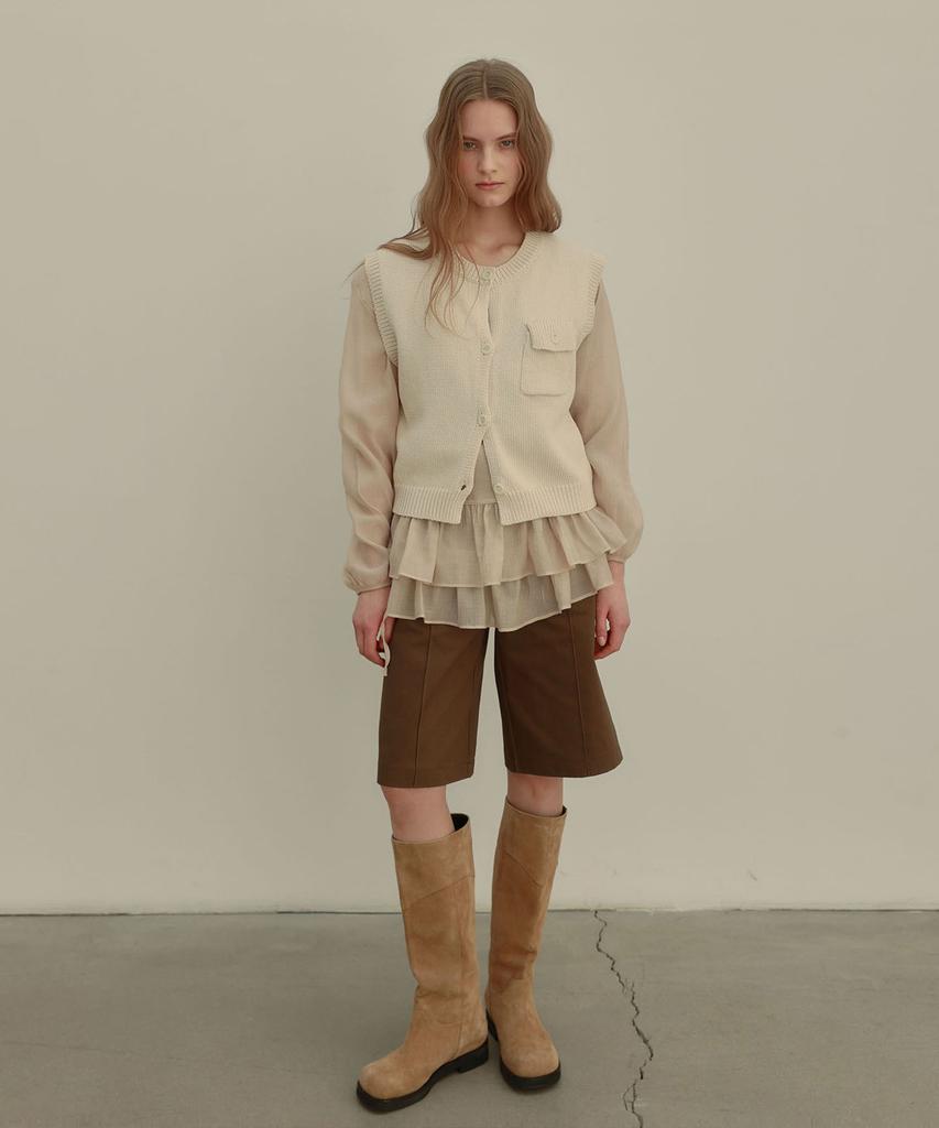 OURO French Knit Vest [ Cream ]