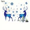 071 Christmas Window Clings, Blue Gradient Snowflake and Static Stickers for Glass, Holiday Decor