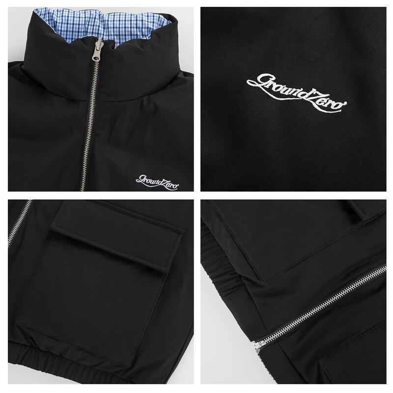 GROUND ZERO Women's Reversible Plaid Down Jacket