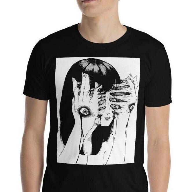 

Horror Manga Anime Girl Disgusting Creepy Short-Sleeve Unisex T-Shirt M