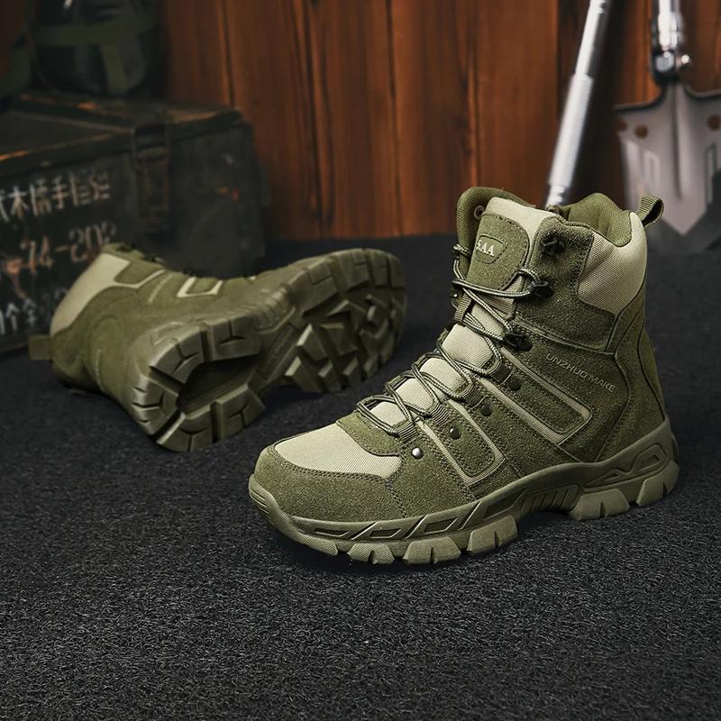Men Tactical Boots Autumn Special Forces Field Man Boot Lightweight Outdoor Non-Slip Waterproof Shoes Zapatillas Hombre