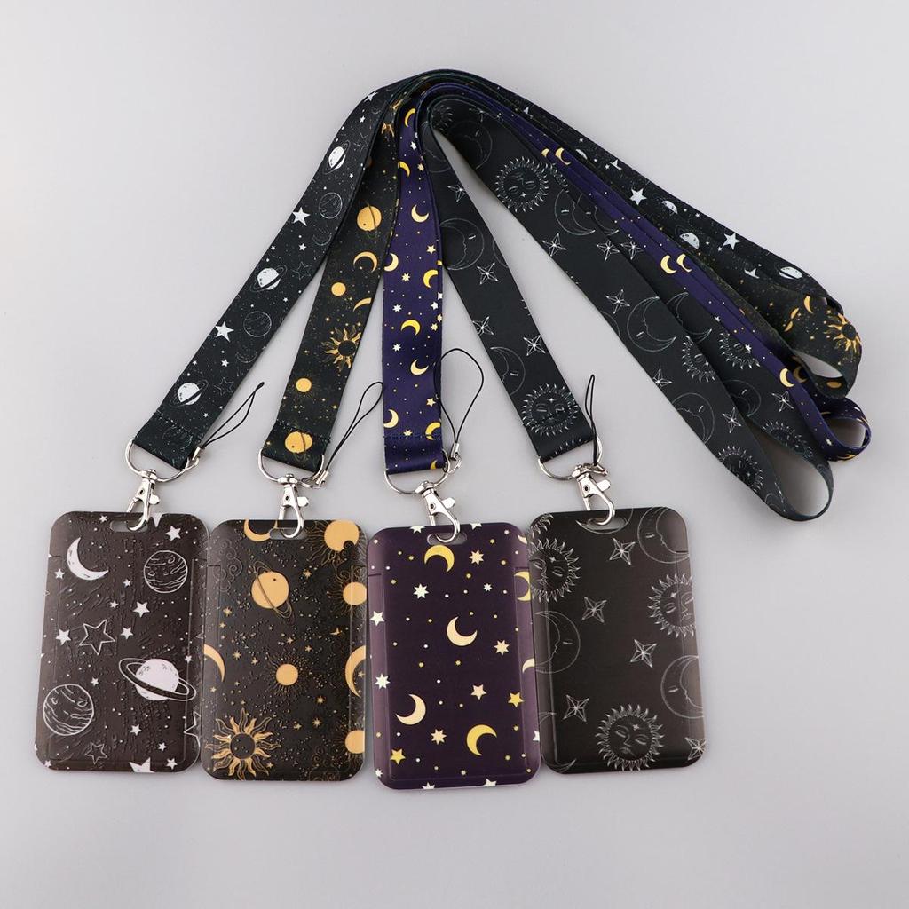 Moon Planet Cell Phone Lanyard: ID, Campus Meal, and Bus Card Holder