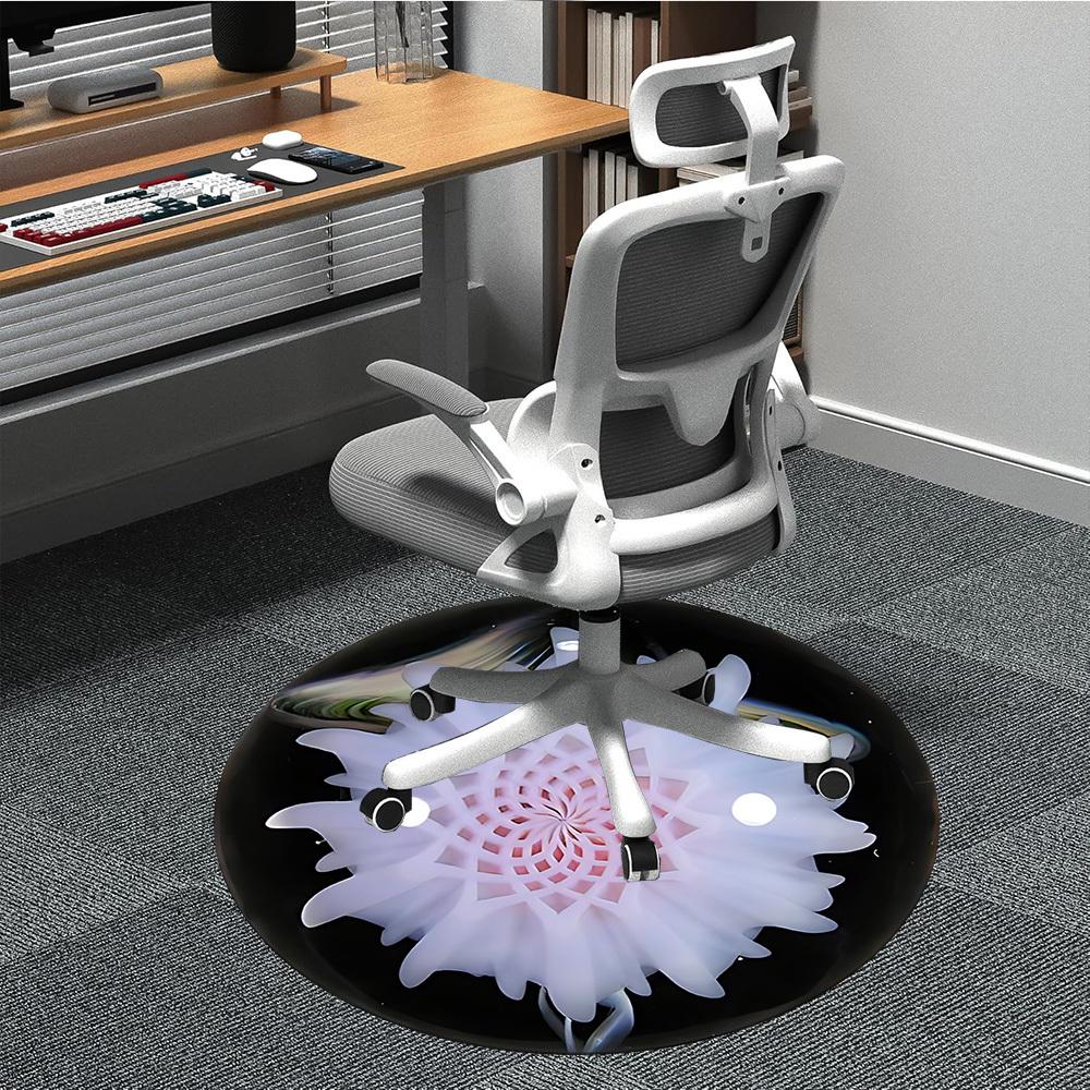 

1pc Spiral Flower Pattern Carpet for Office Non Slip, Round Carpet, Soft & Comfortable, Carpet for Office, Lightweight Round Floor Mat 80cm